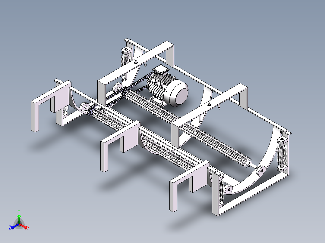 养殖网笼、网衣清洗装置设计（SW三维+CAD二维图+设计说明书）正等轴测图