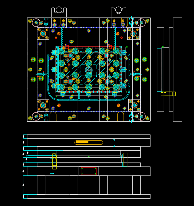 液晶屏幕铝制外壳70度成型冲压模具设计图纸