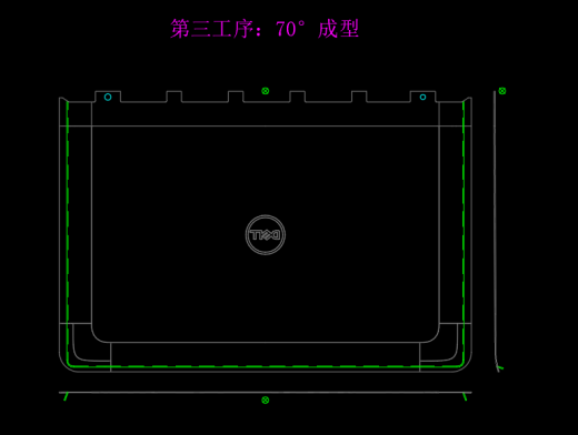 液晶屏幕铝制外壳70度成型冲压模具设计图纸缩略图