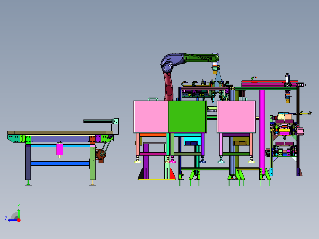 智能电能表外壳生产用组装设备右视图