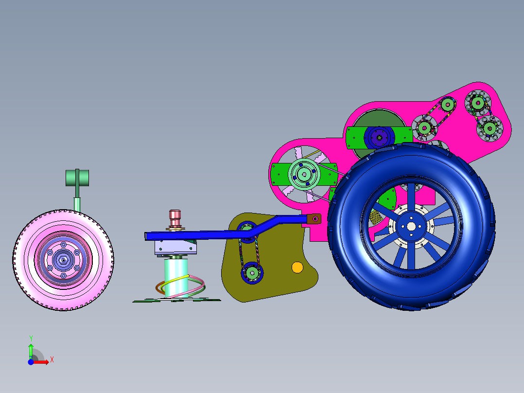 小型自走式高杆作物收割机前视图