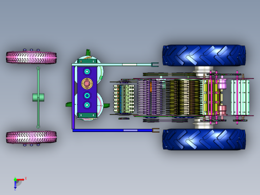 小型自走式高杆作物收割机俯视缩略图