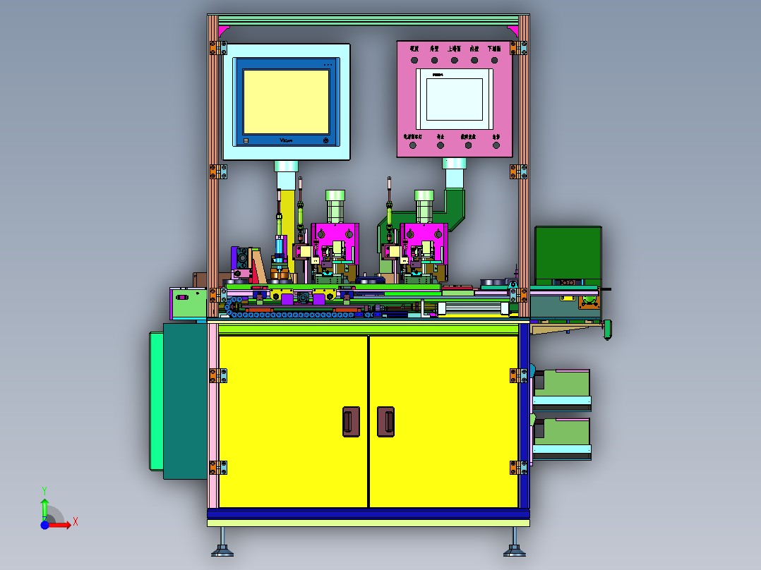 轴承硬度尺寸智能分选检测上料机前视图