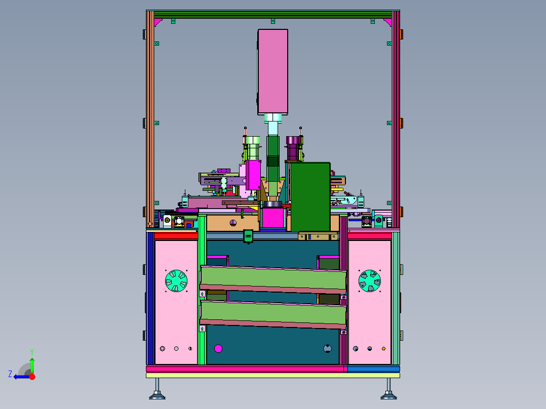 轴承硬度尺寸智能分选检测上料机右视图