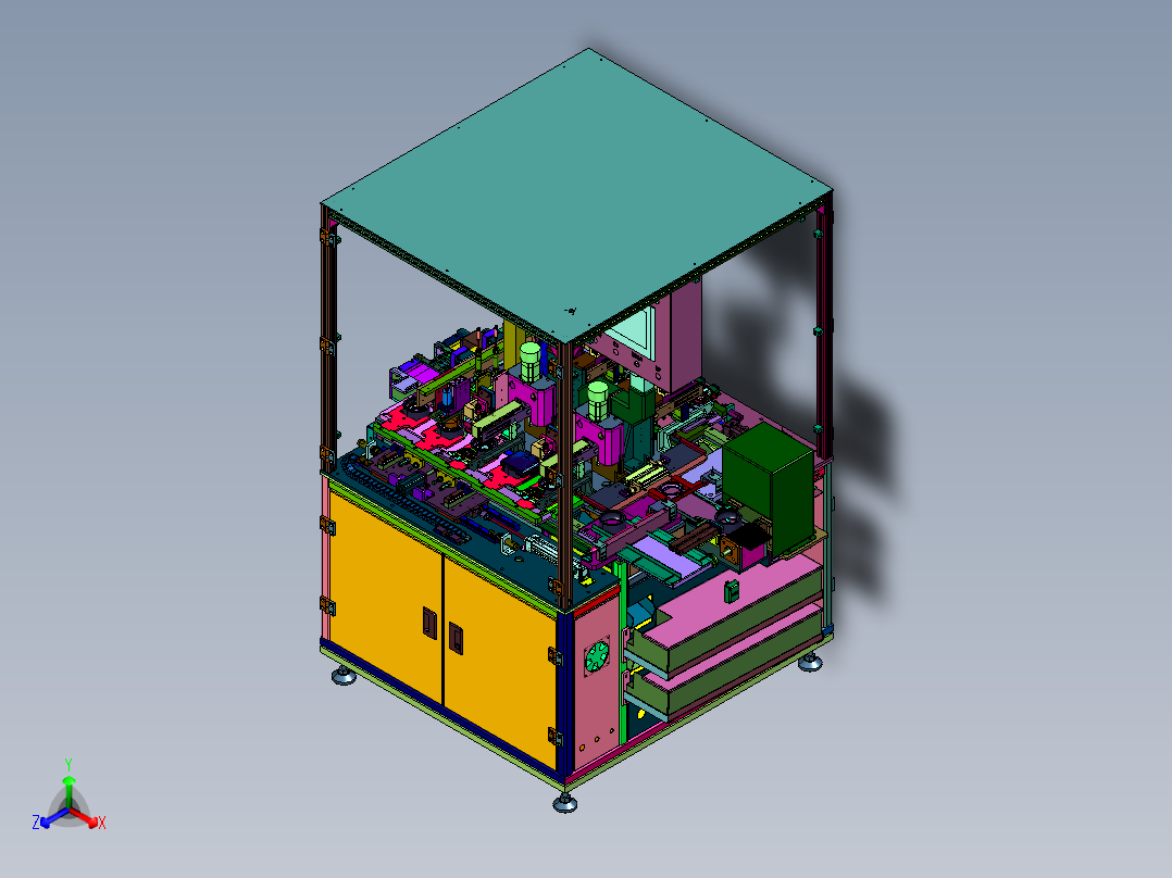 轴承硬度尺寸智能分选检测上料机正等轴测图