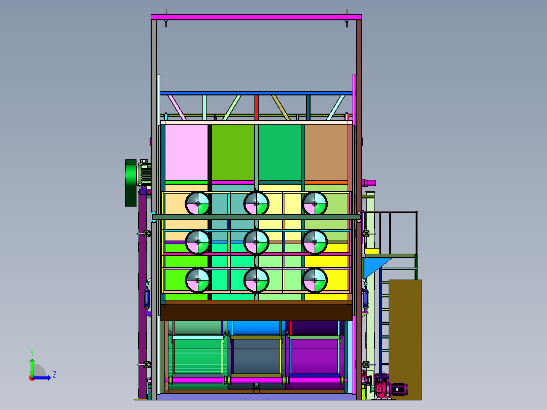 用于模具钢生产的时效炉左视图