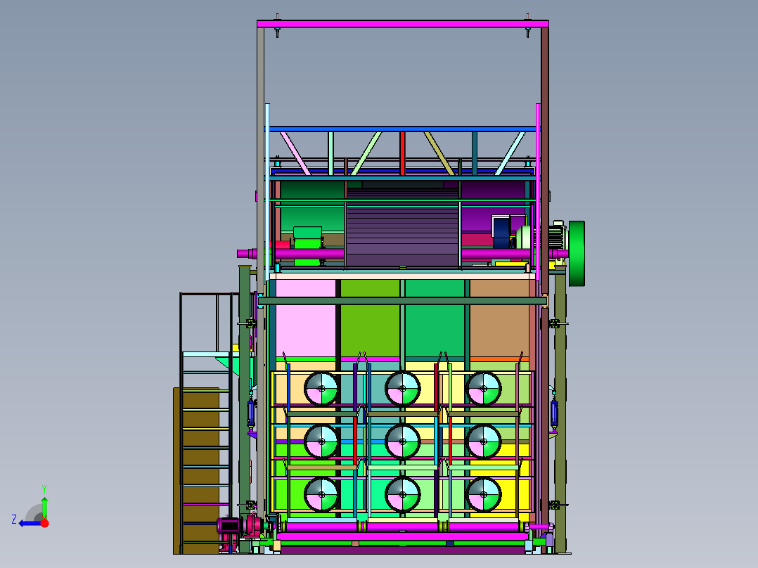 用于模具钢生产的时效炉右视图