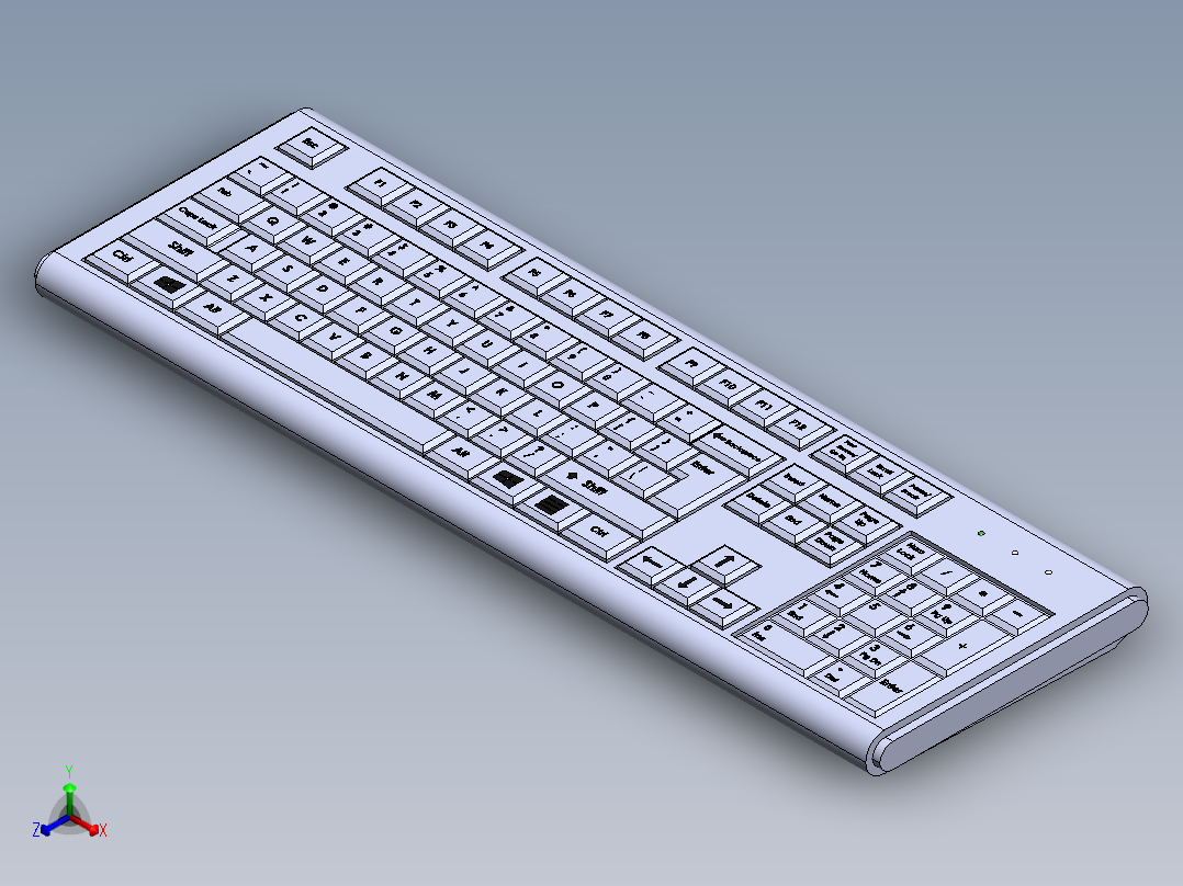 键盘(25)正等轴测图