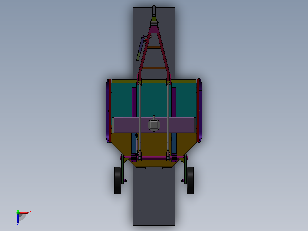 牵引式割灌机俯视图
