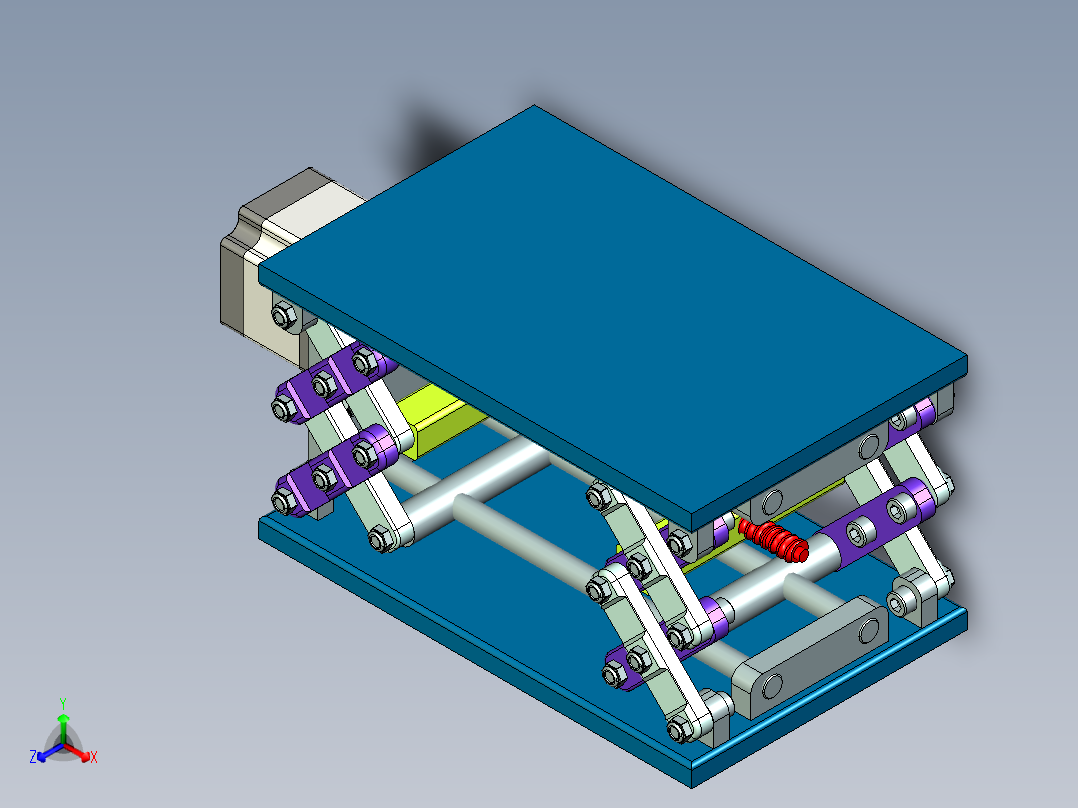 螺旋式举升机构正等轴测图