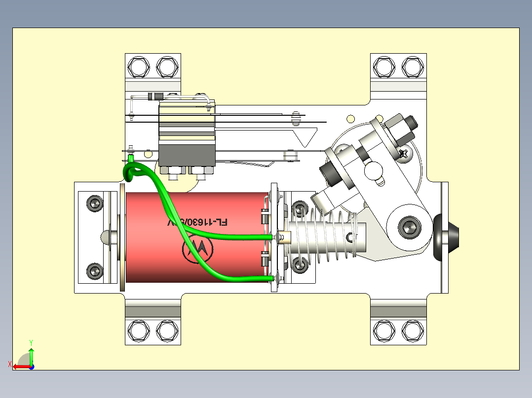 左弹球脚蹼组件后视图