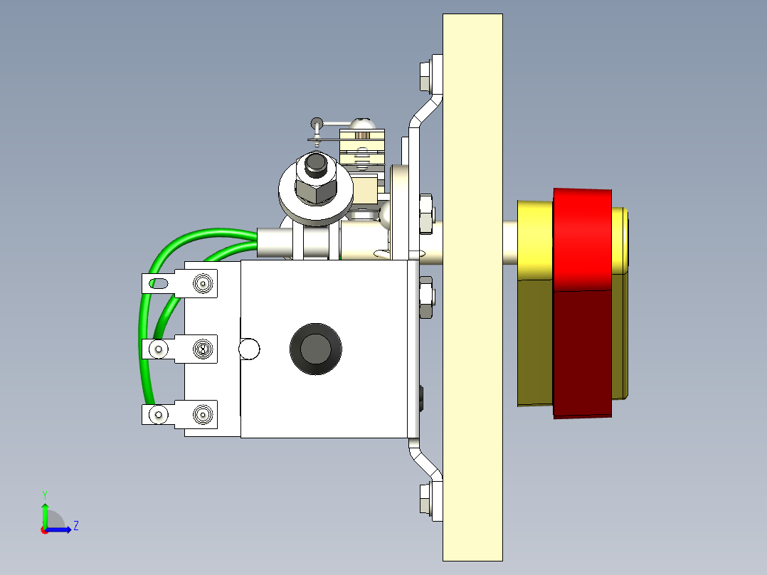 左弹球脚蹼组件左视图