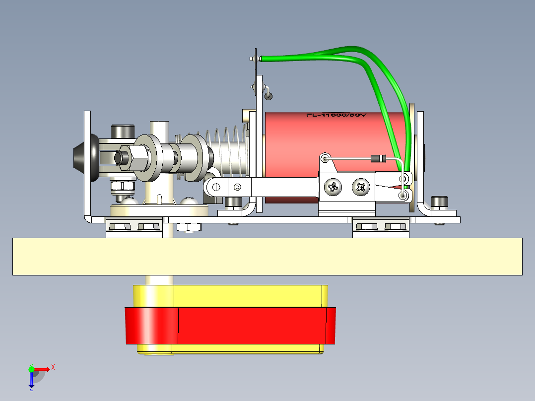 左弹球脚蹼组件俯视图