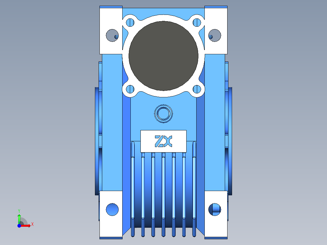 NRV030-090型蜗轮蜗杆减速机[NRV075╱20╱B3]前视图