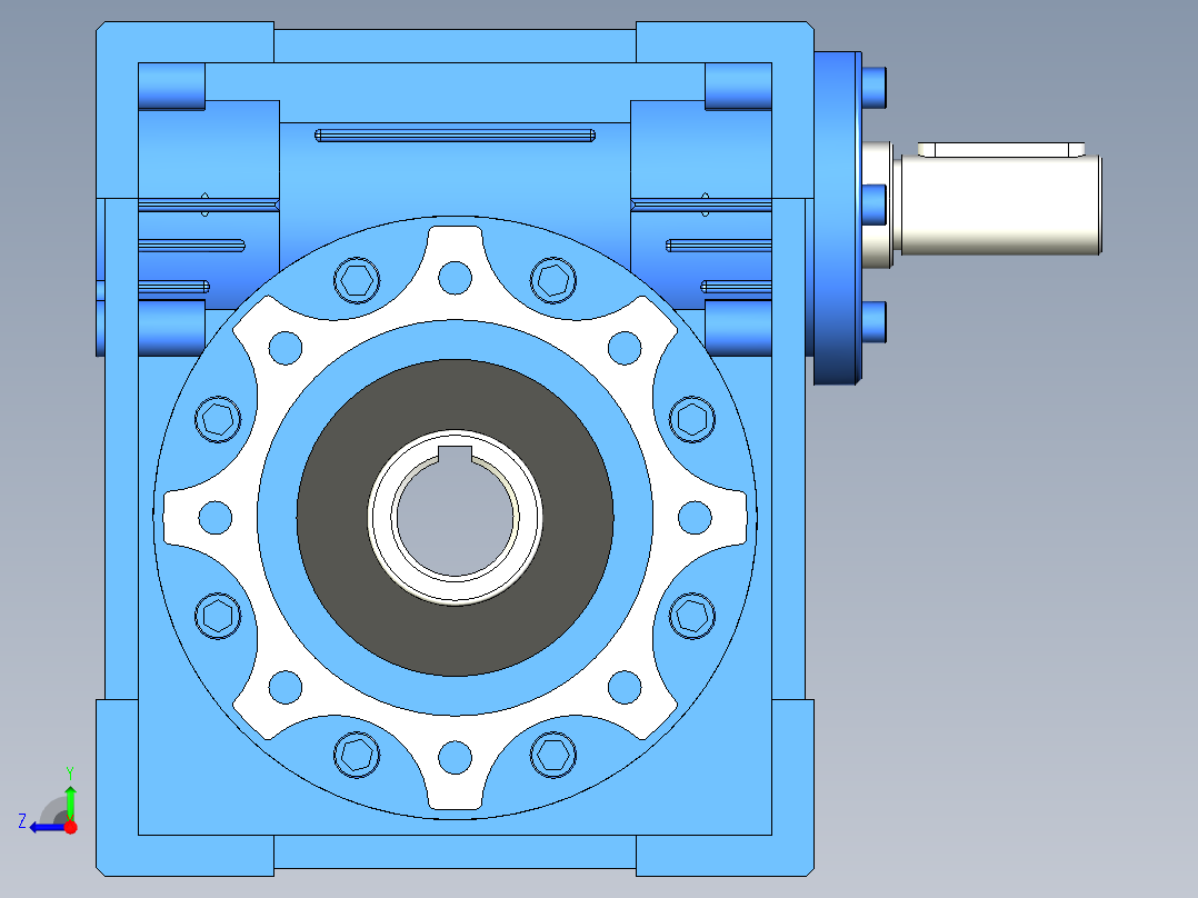 NRV030-090型蜗轮蜗杆减速机[NRV075╱20╱B3]右视图