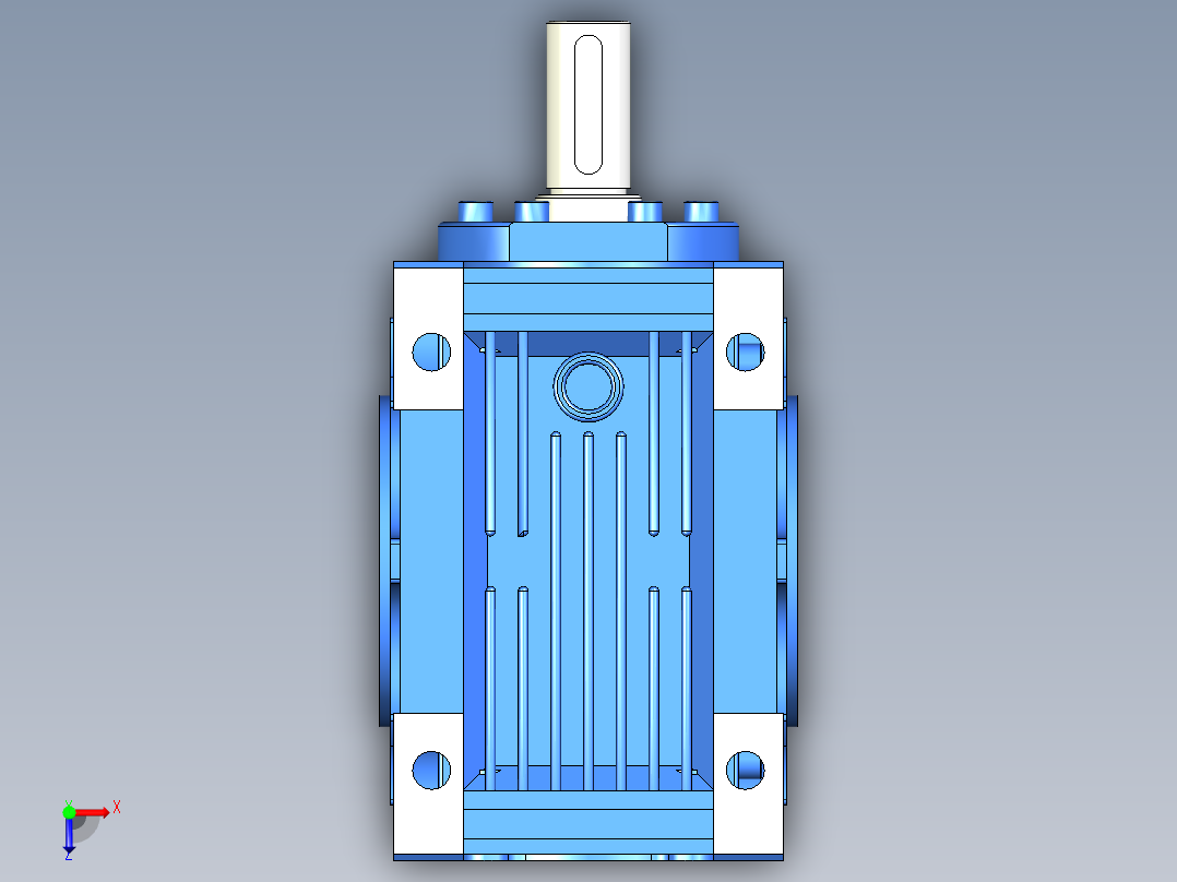 NRV030-090型蜗轮蜗杆减速机[NRV075╱20╱B3]俯视图