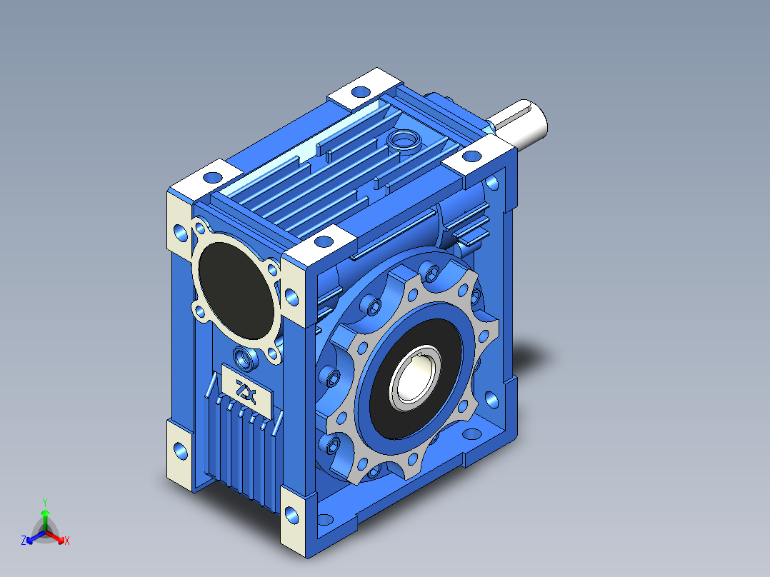 NRV030-090型蜗轮蜗杆减速机[NRV075╱20╱B3]正等轴测图