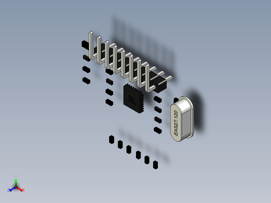 B2005219-模数传感器 RFID RC522 RF IC正等轴测图