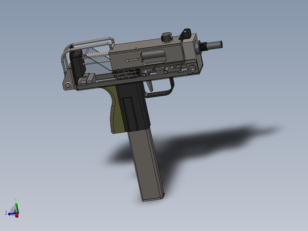 手枪左轮冲锋枪老式狙击步枪设计3D图纸crd-mac-10-inspired-smg sw