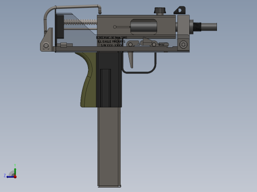 手枪左轮冲锋枪老式狙击步枪设计3D图纸crd-mac-10-inspired-smg sw右视缩略图