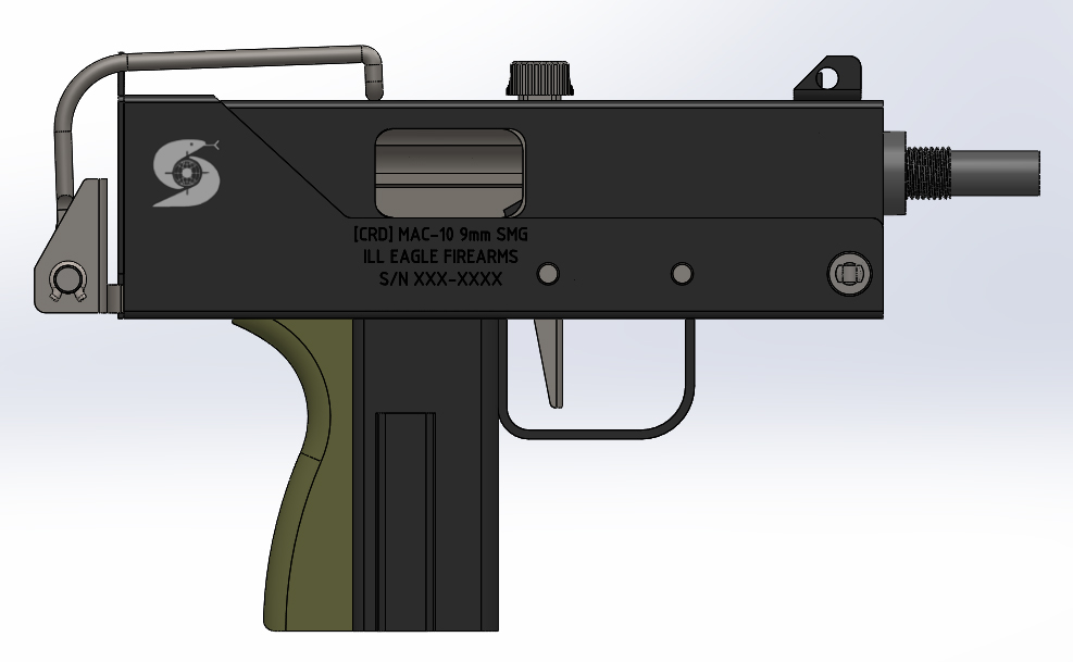 手枪左轮冲锋枪老式狙击步枪设计3D图纸crd-mac-10-inspired-smg sw