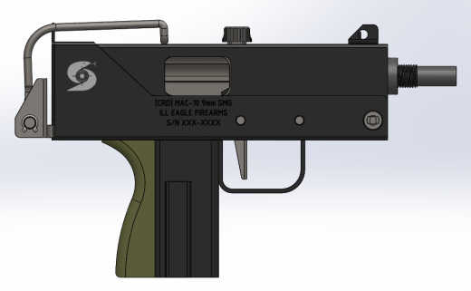 手枪左轮冲锋枪老式狙击步枪设计3D图纸crd-mac-10-inspired-smg sw缩略图