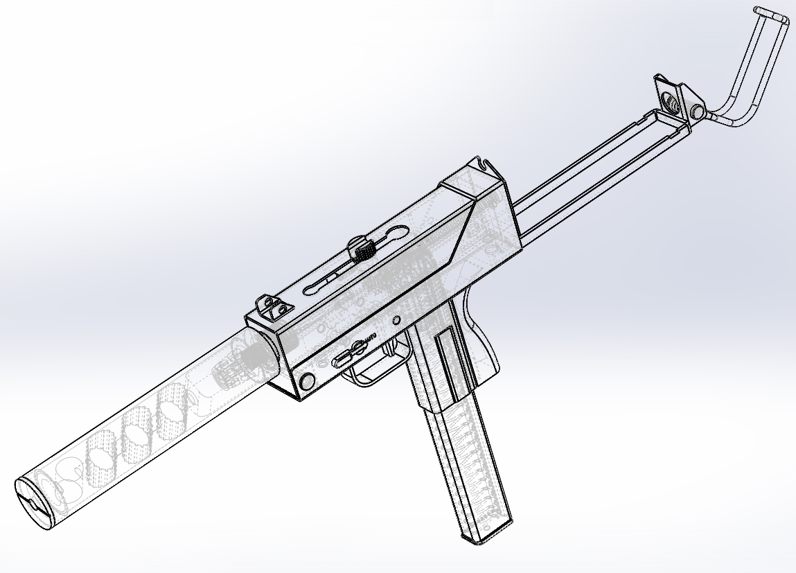 手枪左轮冲锋枪老式狙击步枪设计3D图纸crd-mac-10-inspired-smg sw