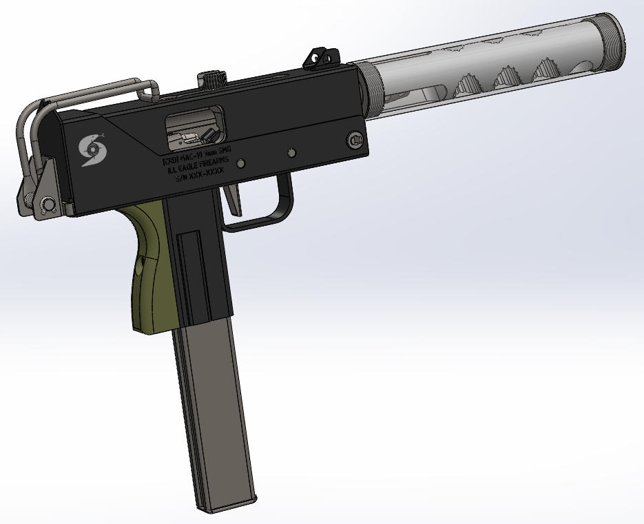 手枪左轮冲锋枪老式狙击步枪设计3D图纸crd-mac-10-inspired-smg sw