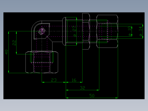 PARKER管接头EO Bulkhead elbow WSV14S71(16)_front