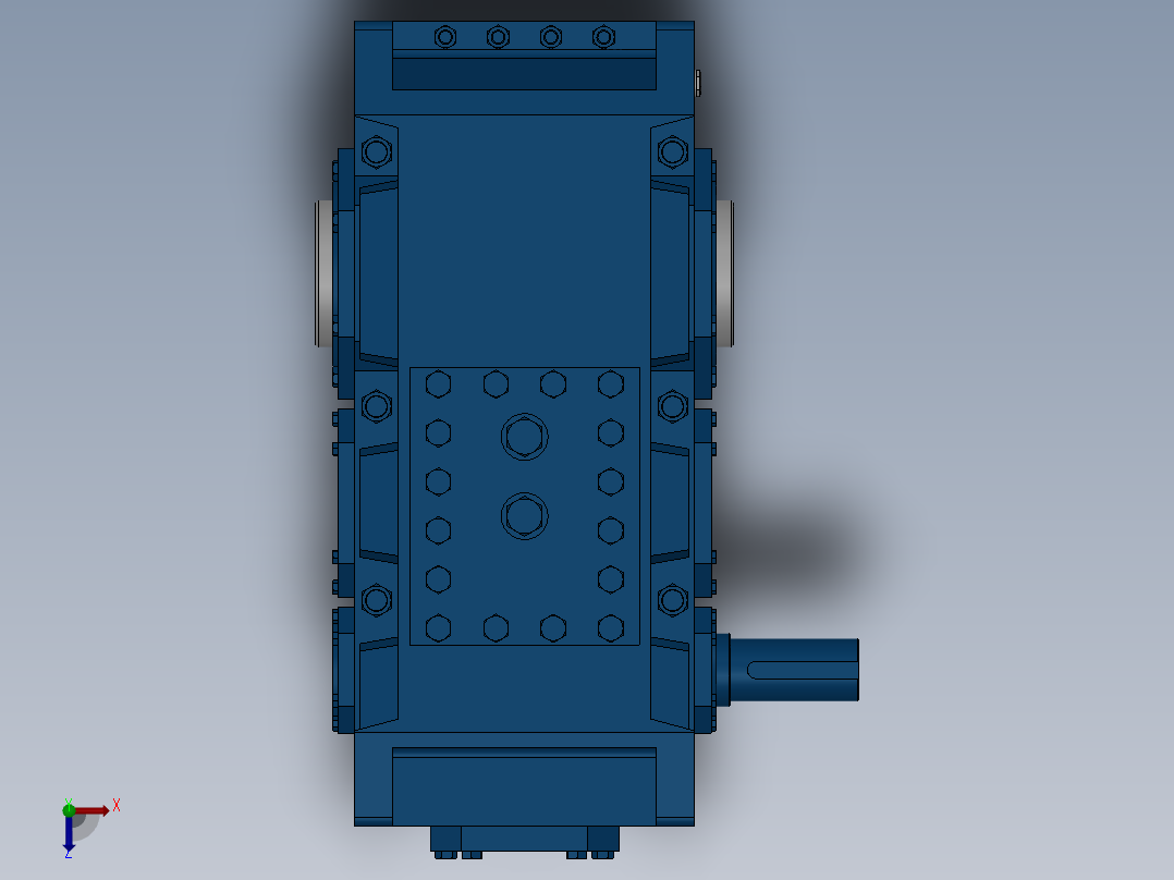 平行轴齿轮箱俯视图
