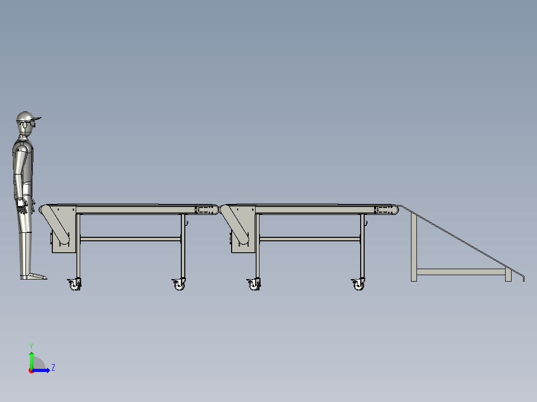 新型自动化板材输送设备左视图