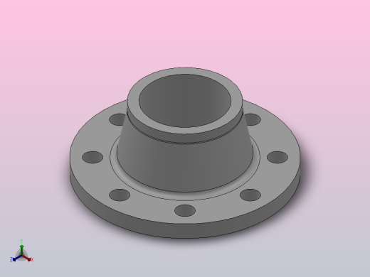 凸面整体钢制管法兰_法兰 DN80-PN10 M 1正等轴测缩略图