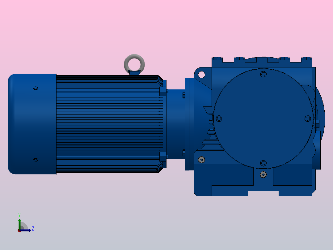 SF47法兰轴伸式安装斜齿-蜗轮蜗杆减速机SF47-Y0.18-4P-60.65-M1-0°-A左视图