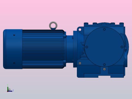 SF47法兰轴伸式安装斜齿-蜗轮蜗杆减速机SF47-Y0.18-4P-60.65-M1-0°-A左视缩略图