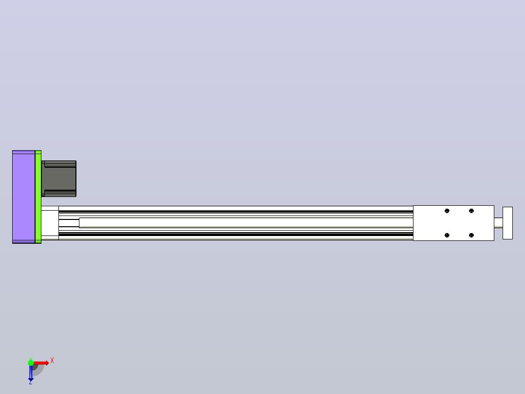 RKD40-500-P-DX-57步进-B3折返电动缸俯视图