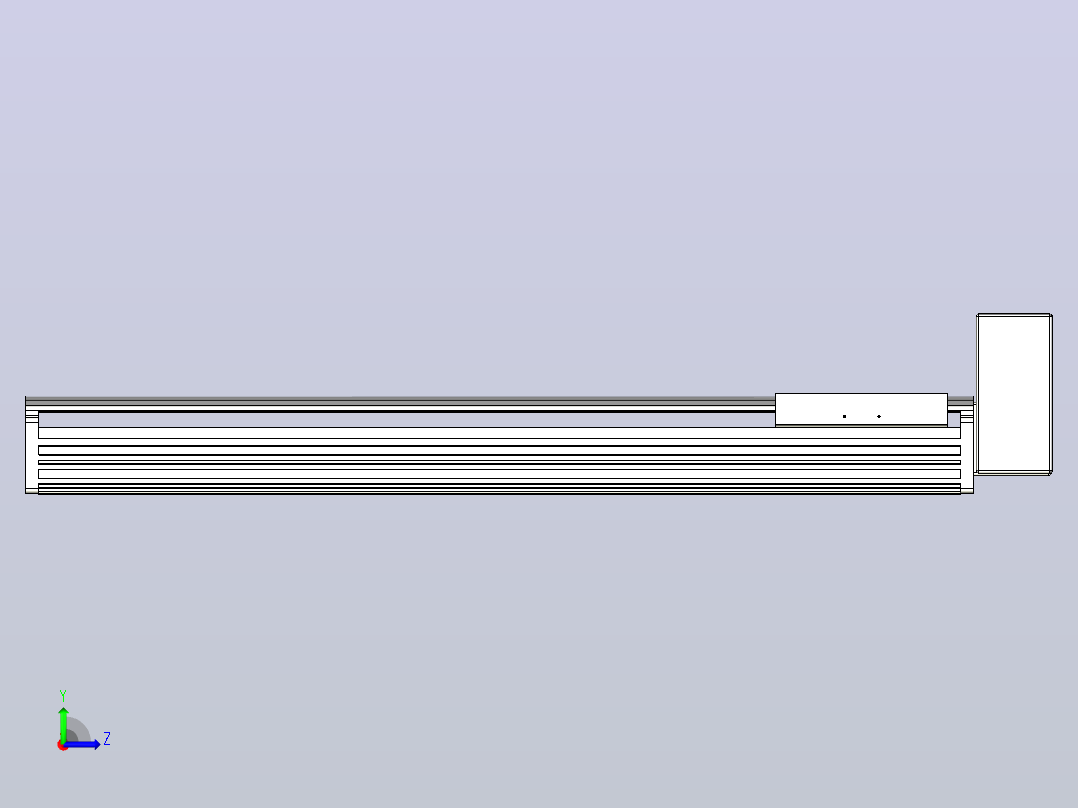 皮带直线轴半封闭可选导轨TPA-HNB-202D-140-L750-LU-C-P75-N3左视图
