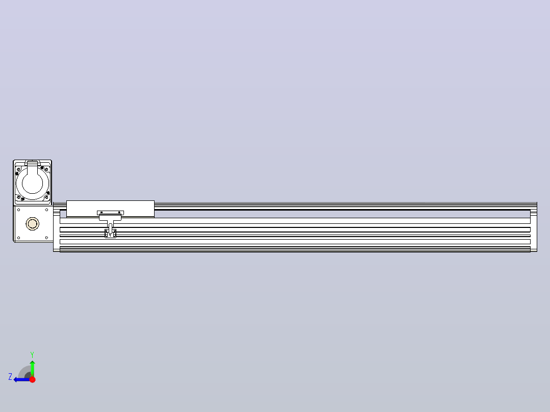 皮带直线轴半封闭可选导轨TPA-HNB-202D-140-L750-LU-C-P75-N3右视图