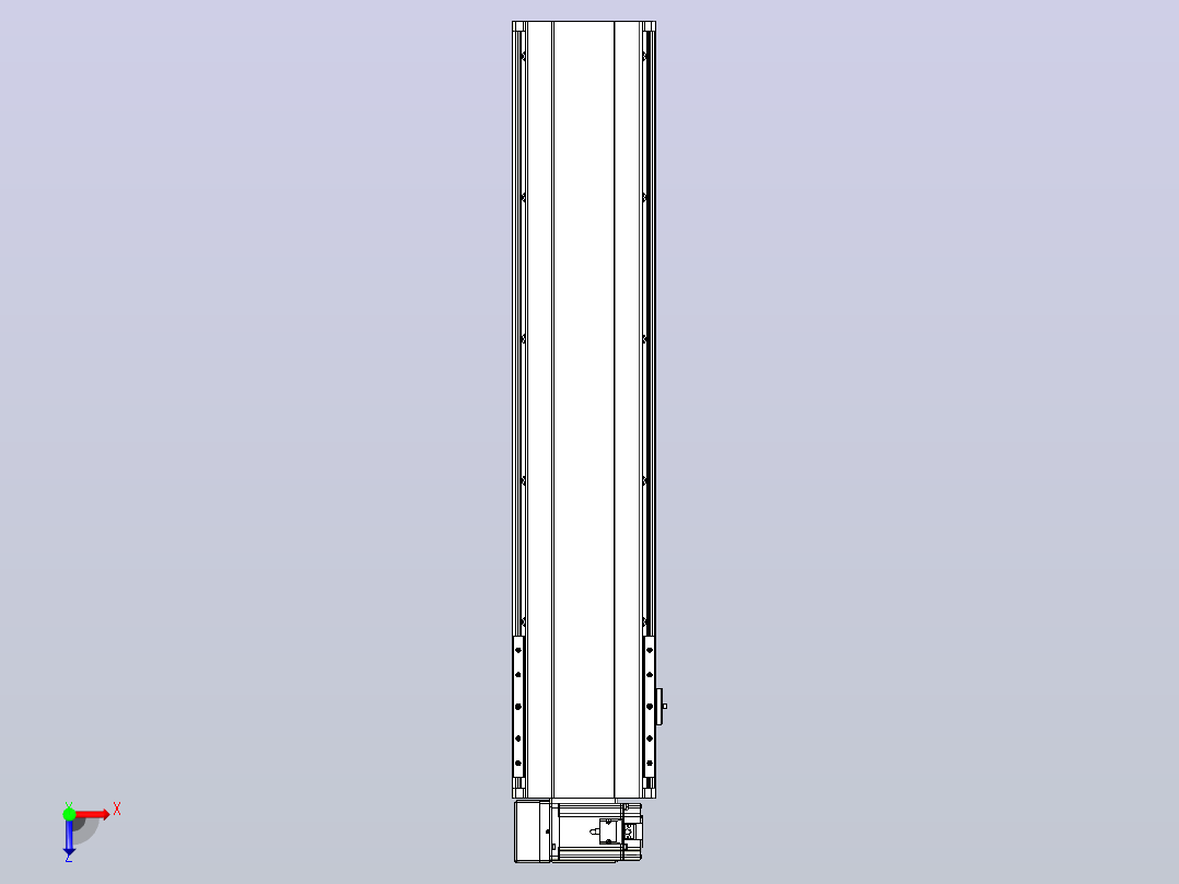 皮带直线轴半封闭可选导轨TPA-HNB-202D-140-L750-LU-C-P75-N3俯视图