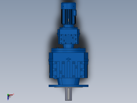 RF97R57法兰轴伸式组合型斜齿轮减速机RF97R57-Y0.18-4P-63-M1-0°-Φ350俯视缩略图