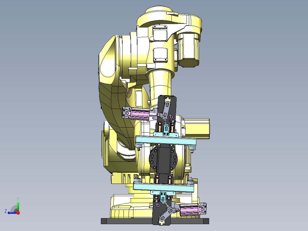 ABB机器人夹爪3D模型图纸 Solidworks设计 附STEP格式右视图