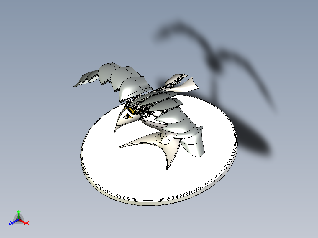 仿生鸟扑翼结构摆件3D图纸 STEP格式(1)