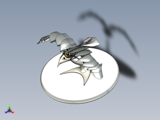 仿生鸟扑翼结构摆件3D图纸 STEP格式(1)