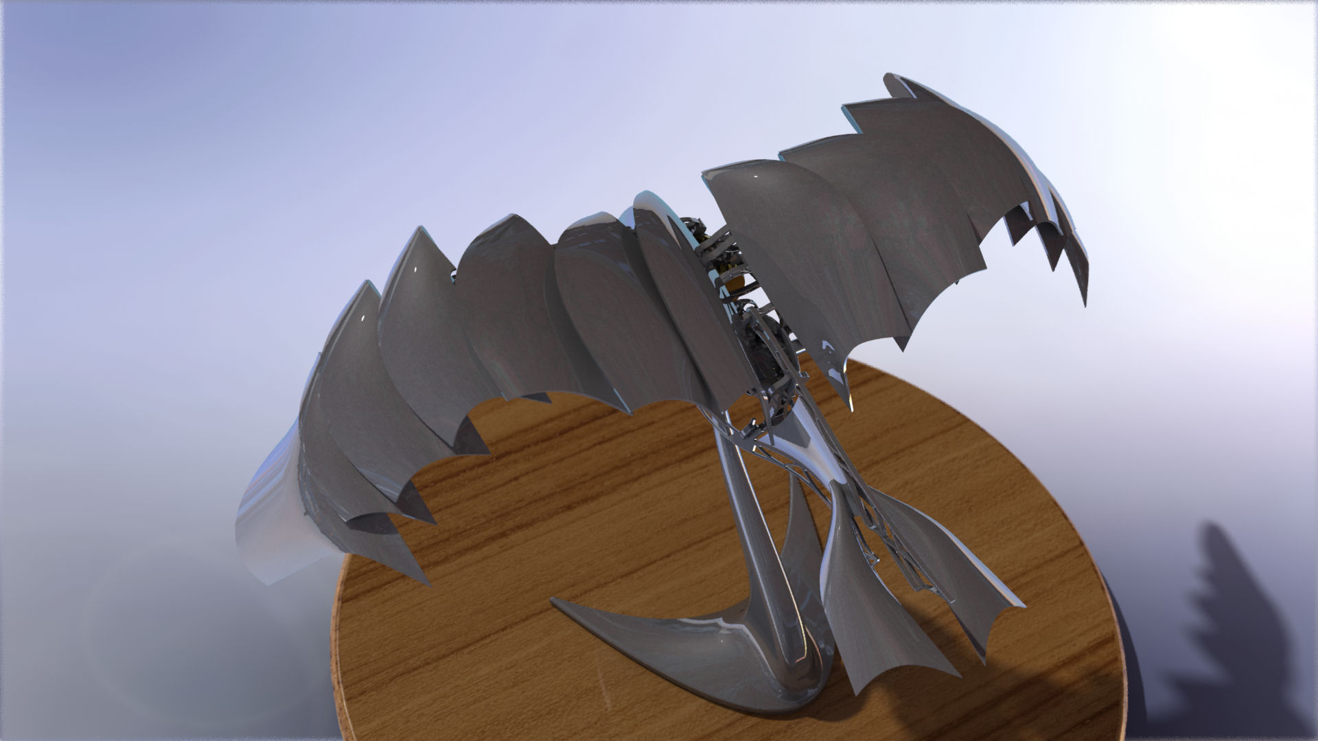 仿生鸟扑翼结构摆件3D图纸 STEP格式(1)