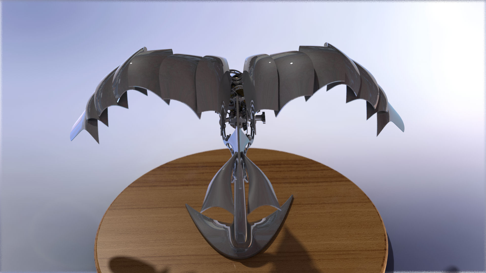 仿生鸟扑翼结构摆件3D图纸 STEP格式(1)