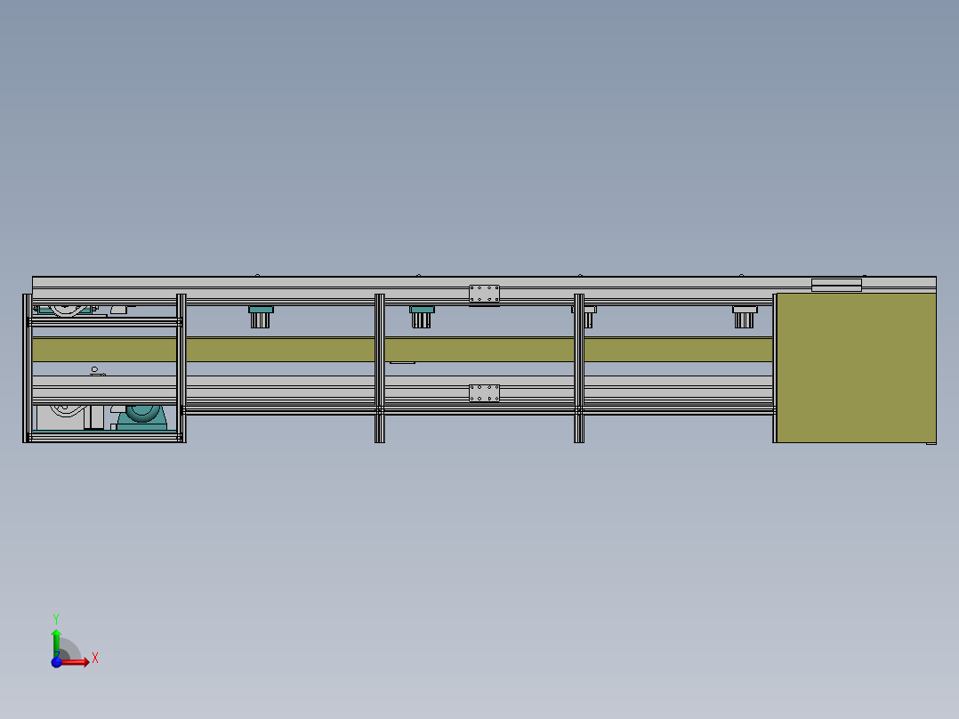 H997 上下层倍数链线前视图