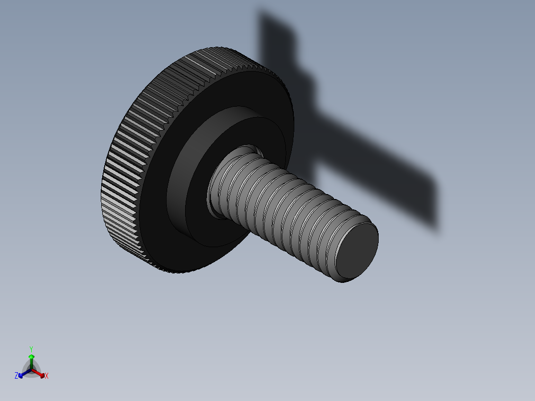 滚花旋钮-Knurled Knob 0.312x1.000x0.750.SLDPRT正等轴测图