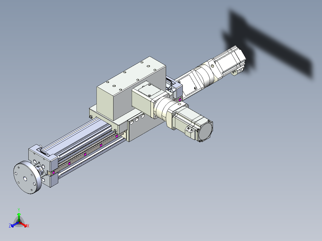 威洛博直线电机模组EB6ZR-L140-S180-RZ575K-Z575K-MS3主视图