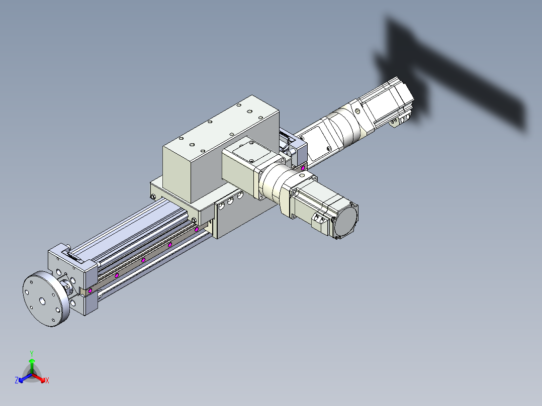 威洛博直线电机模组EB6ZR-L140-S180-RZ575K-Z575K-MS3正等轴测图