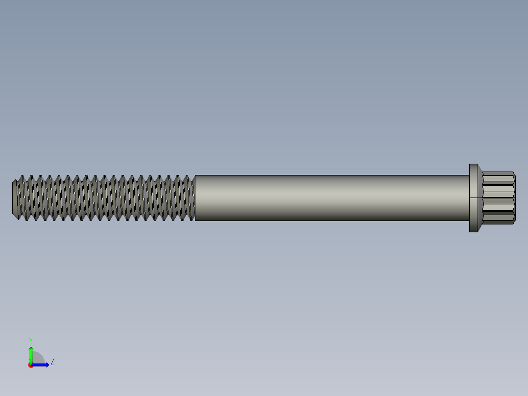 1-4in-20 2.25long 12-point screws.STEP左视图