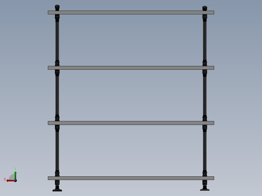工业管道架后视图
